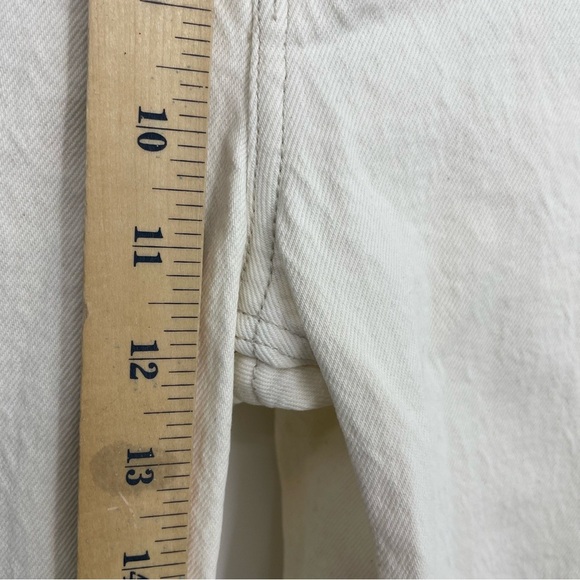 Abercrombie & Fitch ‘90s straight ultra high rise cream ivory Sz 26 2 raw hem - Picture 8 of 11
